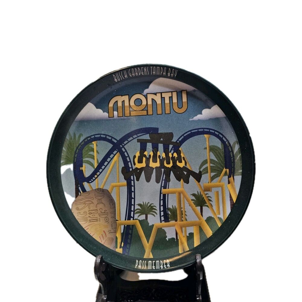 Busch Gardens Tampa Pass Member Collectible Plate MONTU  Roller Coaster NWT
